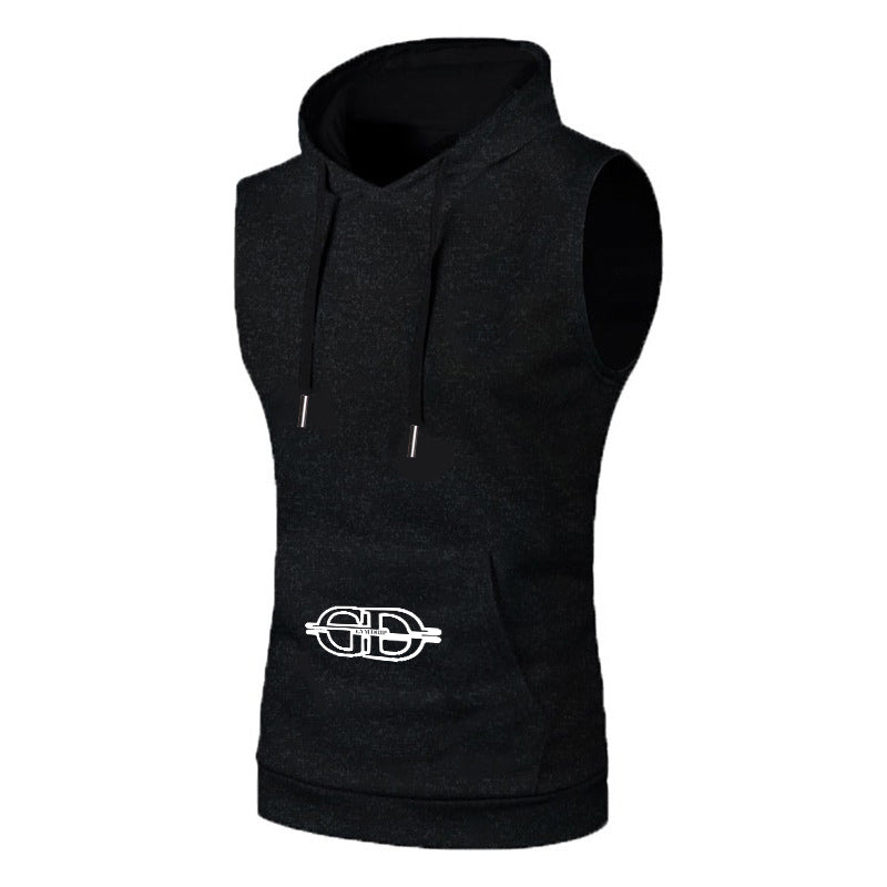 Mens Sleeveless Hoodie Gym Fitness Muscle Tank Top Hooded Vest Sportswear