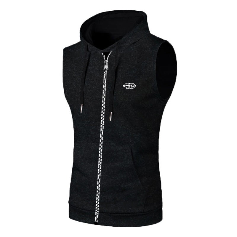 Mens Hooded Sleeveless Hoodie Casual Summer Gym Workout Sports Vest Top