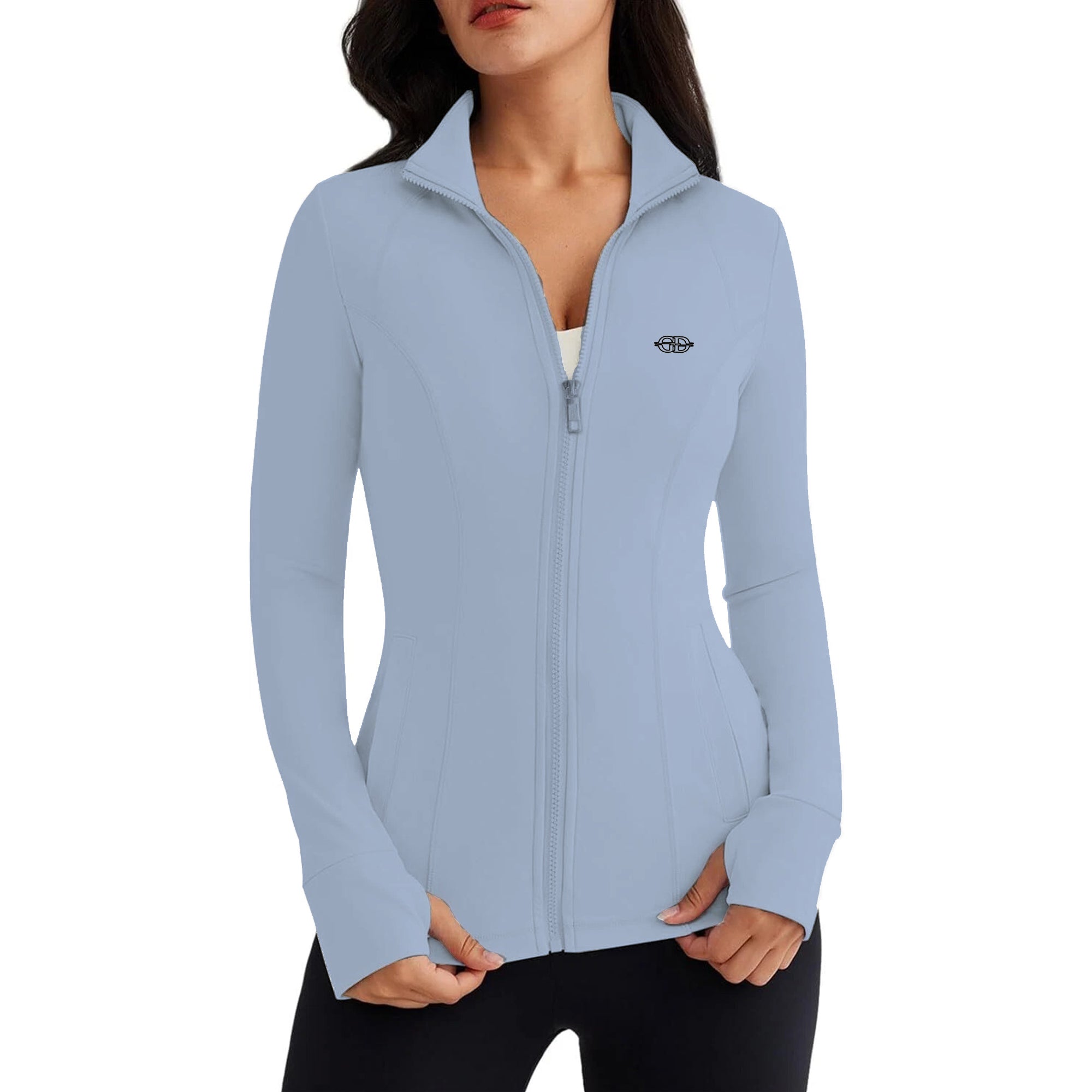 Women's Athletic Gym Jacket – Moisture-Wicking, Stretch Fabric & Thumb Holes