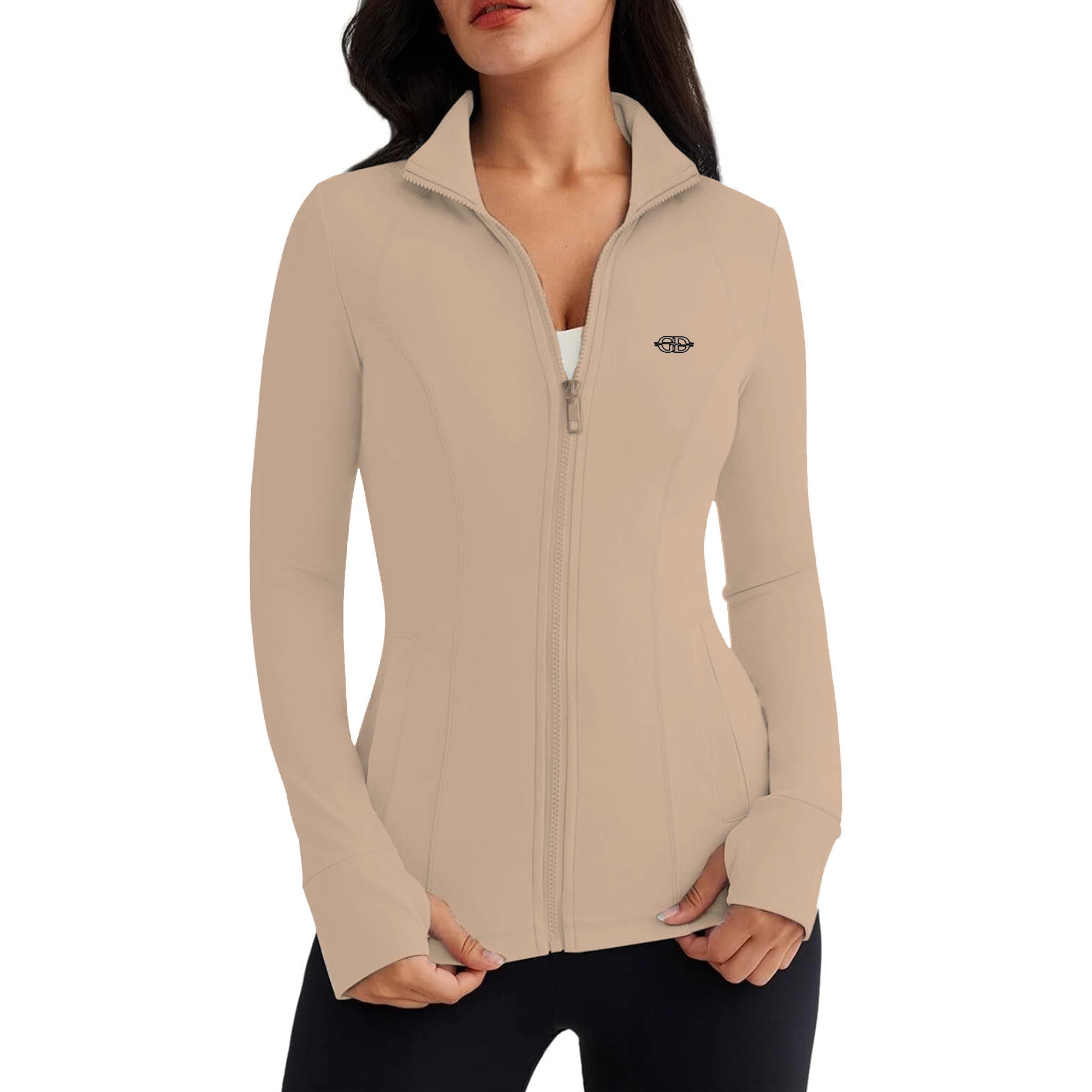 Women's Athletic Gym Jacket – Moisture-Wicking, Stretch Fabric & Thumb Holes