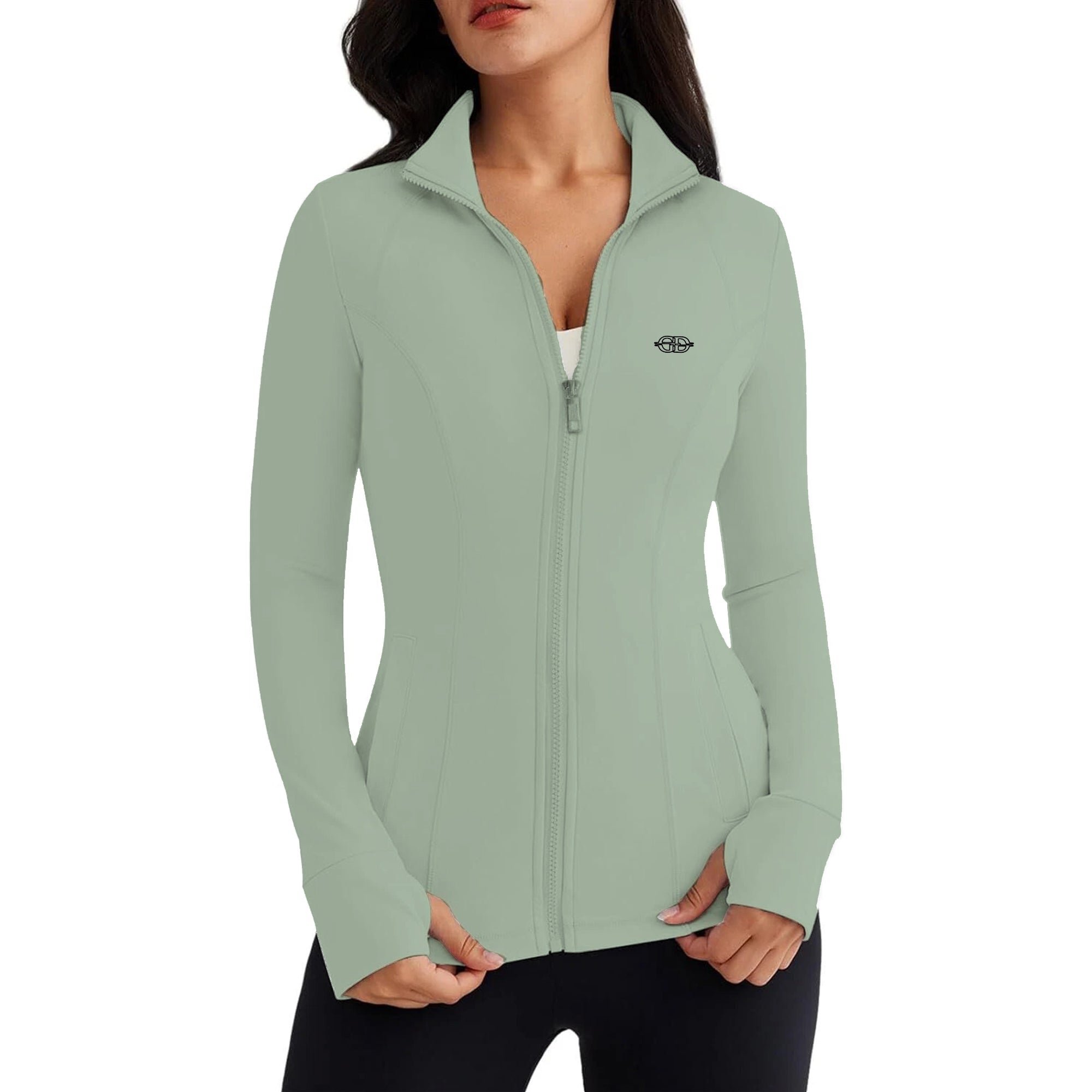 Women's Athletic Gym Jacket – Moisture-Wicking, Stretch Fabric & Thumb Holes