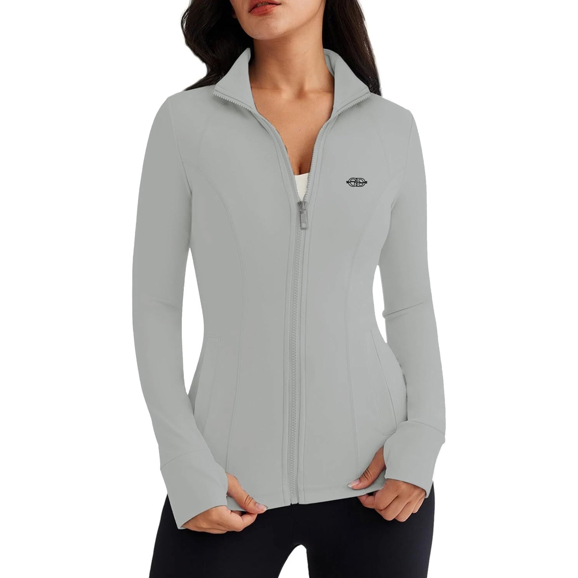 Women's Athletic Gym Jacket – Moisture-Wicking, Stretch Fabric & Thumb Holes