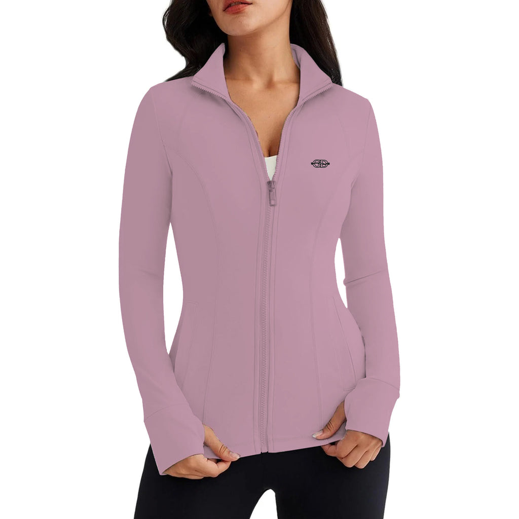 Women's Athletic Gym Jacket – Moisture-Wicking, Stretch Fabric & Thumb Holes