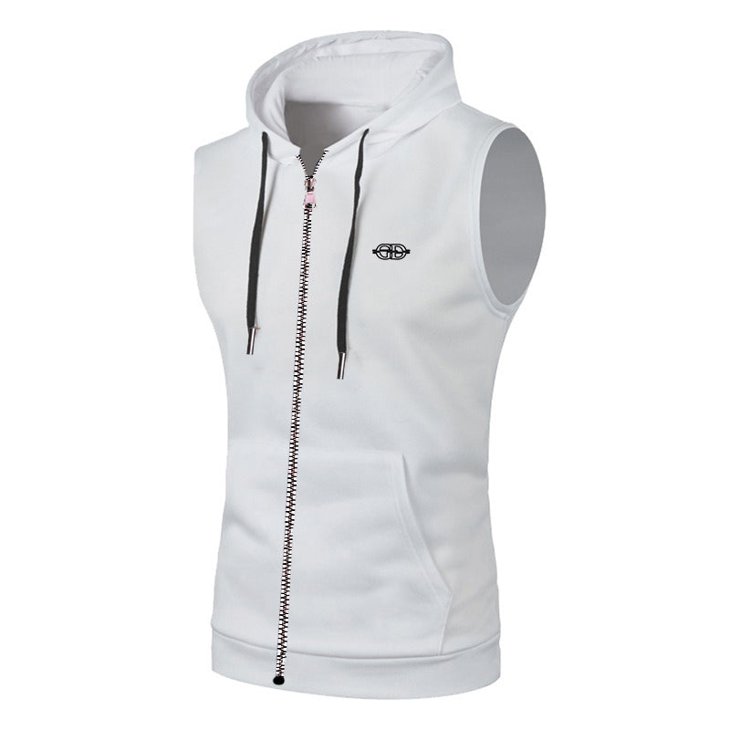 Mens Hooded Sleeveless Hoodie Casual Summer Gym Workout Sports Vest Top