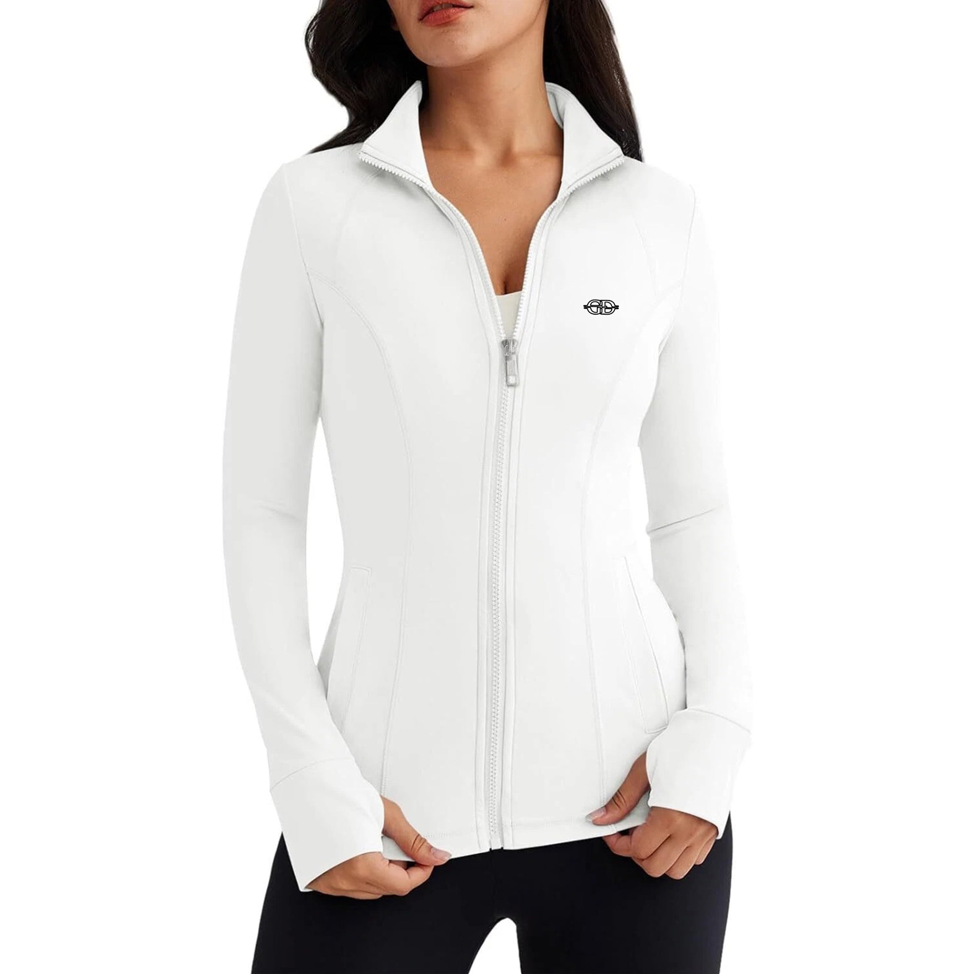 Women's Athletic Gym Jacket – Moisture-Wicking, Stretch Fabric & Thumb Holes